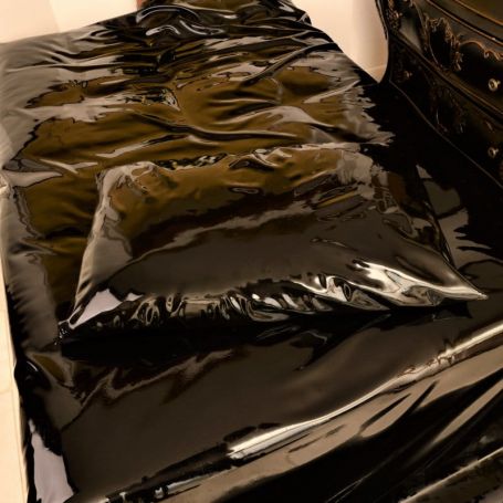 Zwart latex laken 100 x 200 cm