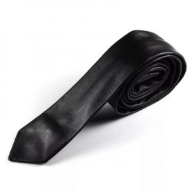 Leren stropdas zwart