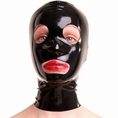 Latex masker met grote oog opening