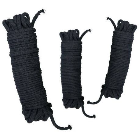 Bondage touw setje Zwart